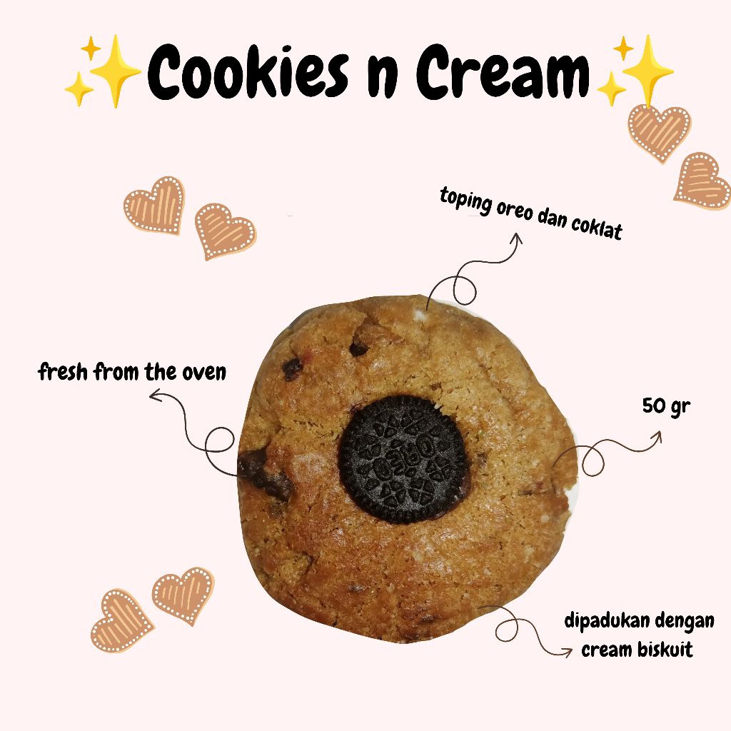 

(READY) Soft Cookies by Fam's Cookies | Buy 6 get 1 free | Cookies n Cream | (Min. order 2)