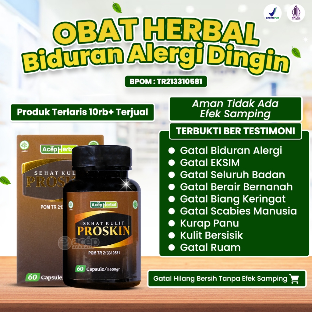 Obat biduran alergi dingin kaligata gatal biang keringat bruntusan gatel bintik merah ruam proskin