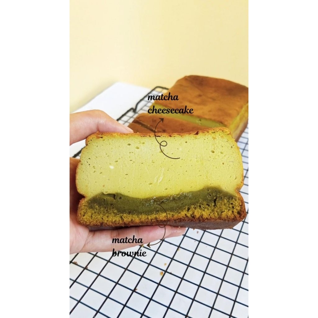 

Matcha Burnt Cheesecake Brownies