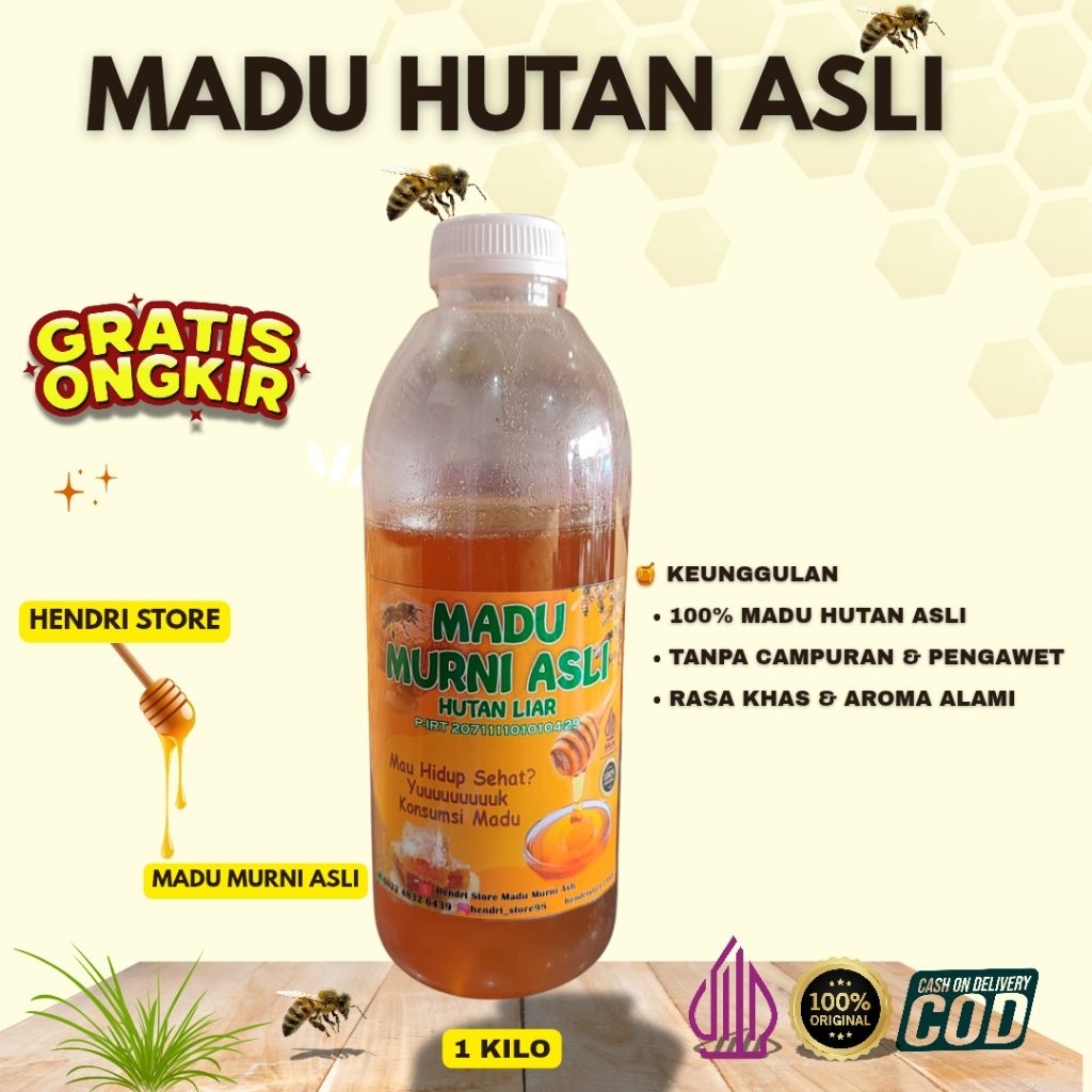 Madu Hutan Liar Murni Asli 1 kg meningkatkan stamina tubuh,menyembuhkan batuk dan lambung menormalka