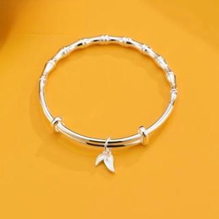 S999Gelang Perak Murni Muda Berkat Bambu Perdamaian Perak Penuh Wanita