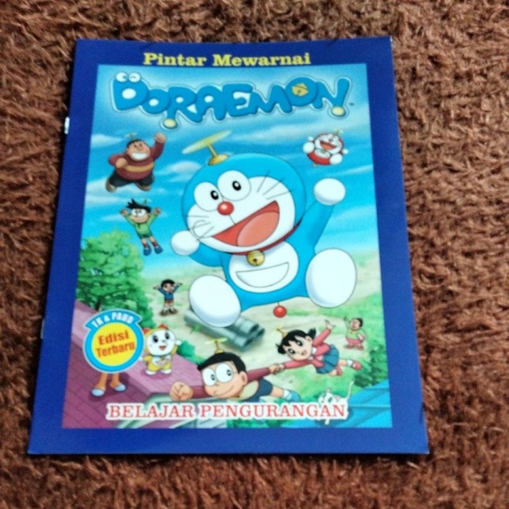 Buku mewarnai seri DORAEMON belajar berhitung pengurangan