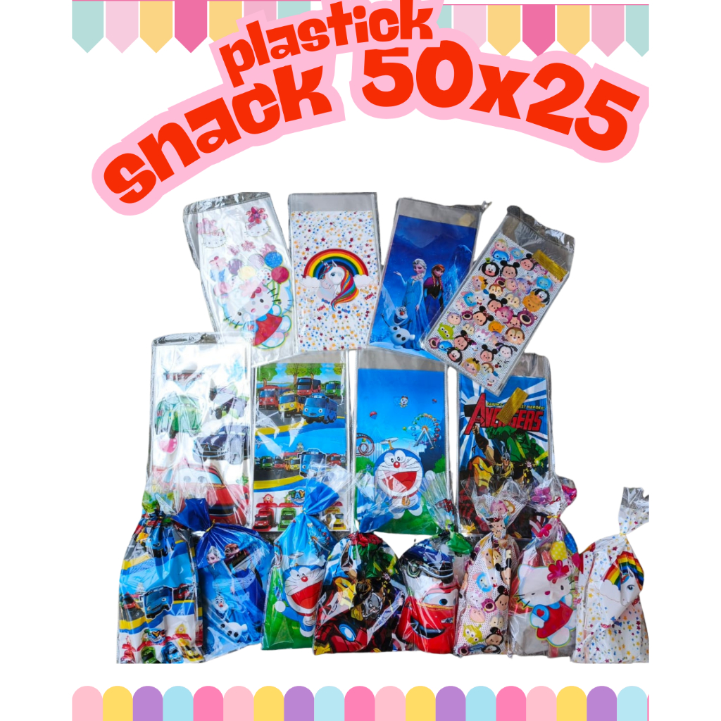 

Plastik Snack Besar 50X25Cm Isi 10Pcs Plastik Bingkisan Ulang Tahun Karakter