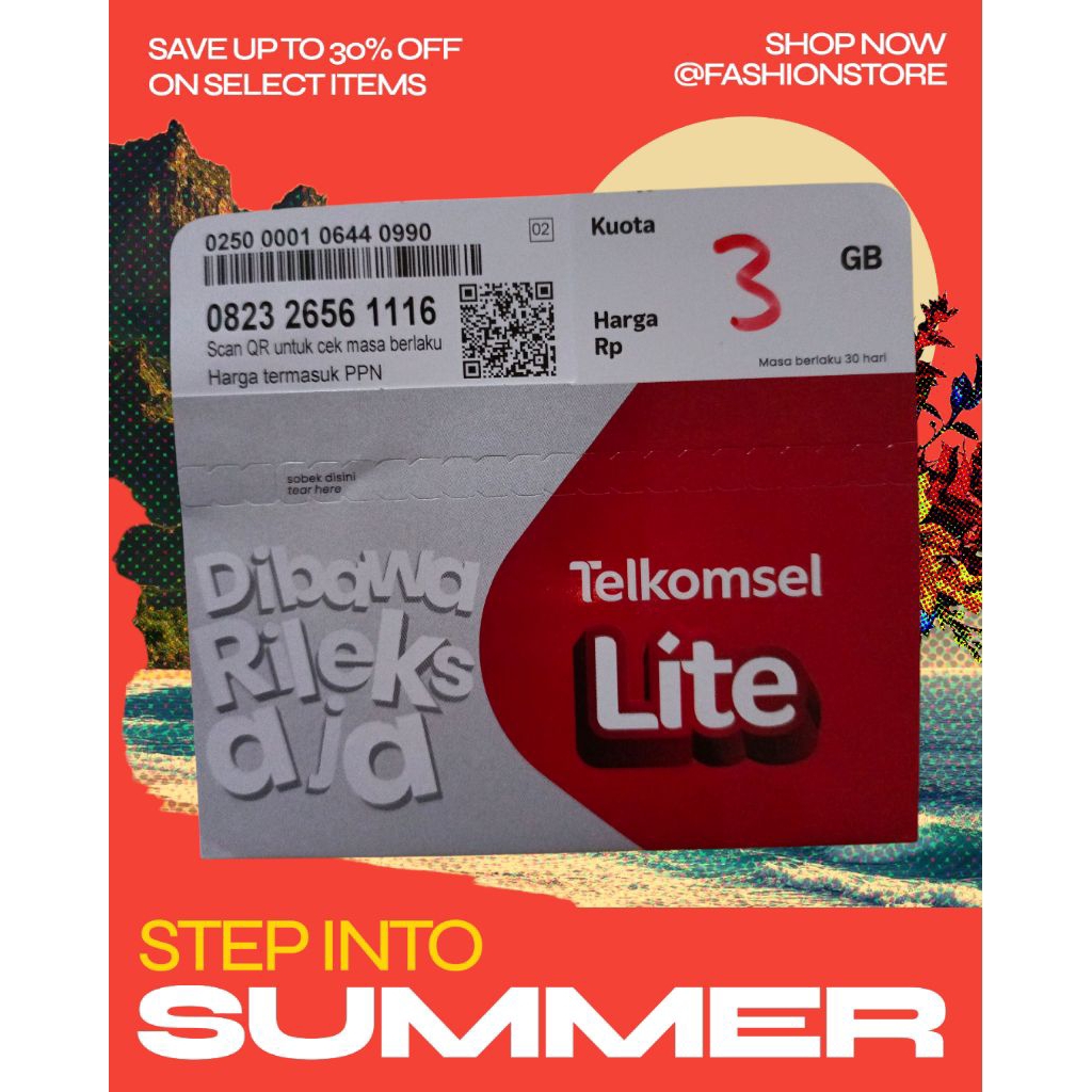 nomor cantik Telkomsel isi 3gb 232 656 111 6