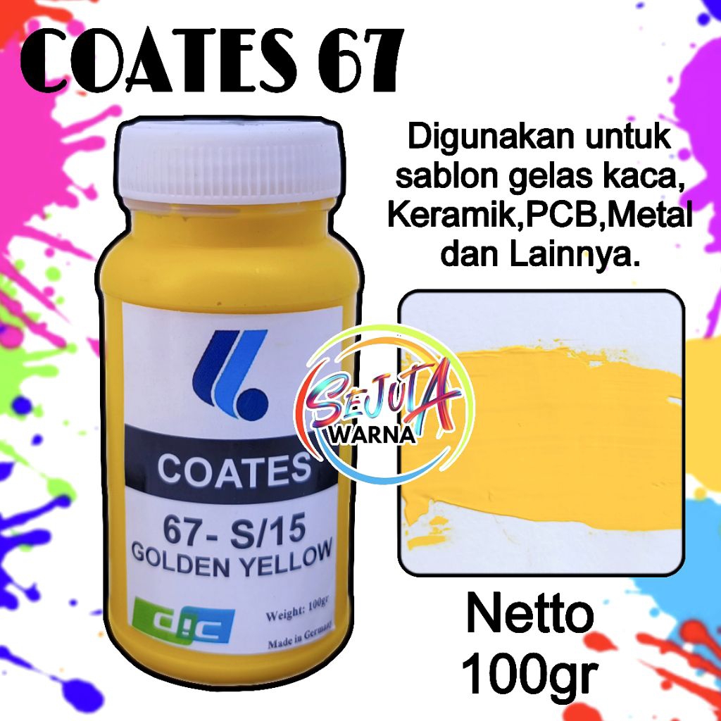 

TINTA COATES 67-S/15 GOLDEN YELLOW TINTA SABLON GELAS KERAMIK 100GR