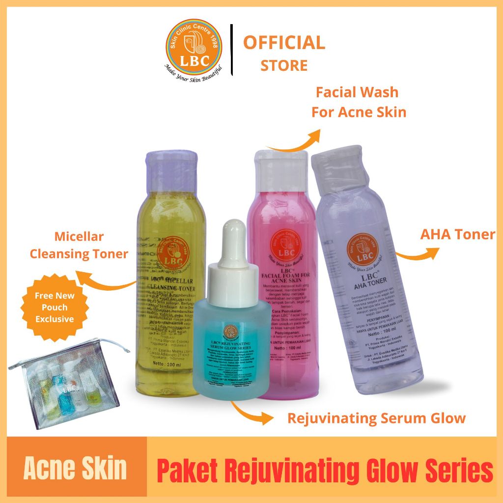 LBC Paket Rejuvinating Glow Series For Acne Skin (20ml) (FREE POUCH)
