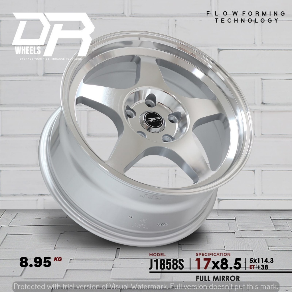 Velg mobil ring 17 hole 5x114,3 et38 warna full mirror velg model celong