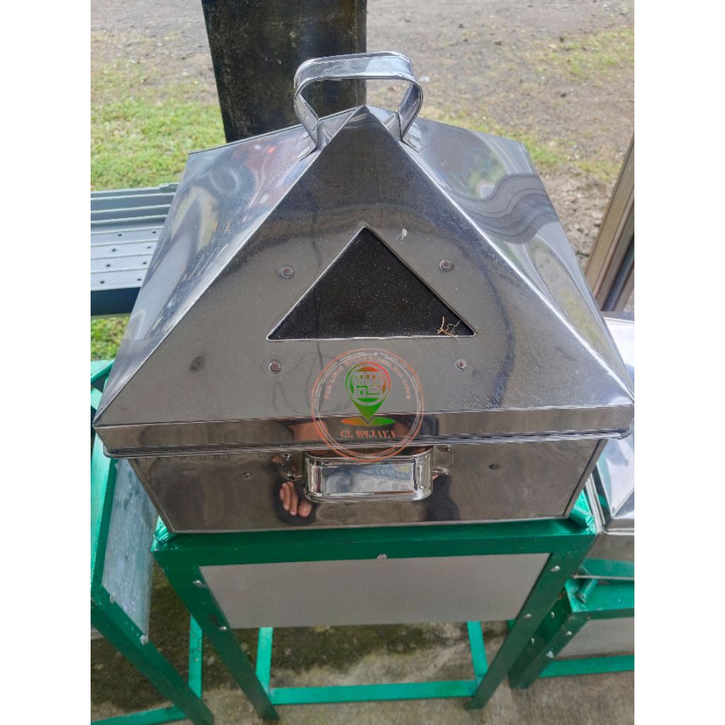 KLAKAT KOTAK STAINLESS 40CM / DANDANG KUKUS / LANGSENG KOTAK / LOYANG BOLU GULUNG