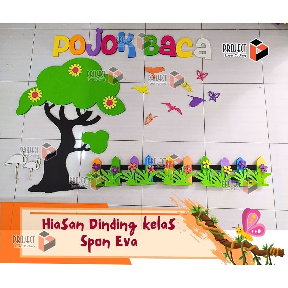 HIASAN DINDING KELAS/POJOK BACA/HIASAN POHON KELAS POJOK BACA SPON EVA