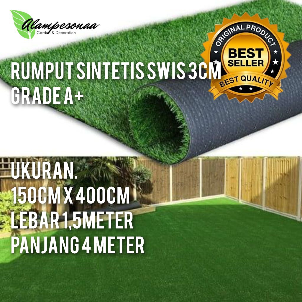 Rumput Sintetis Swiss 3xm 1,5 Meter x 4 Meter - Rumput Sintetis Swiss Import Grade A+