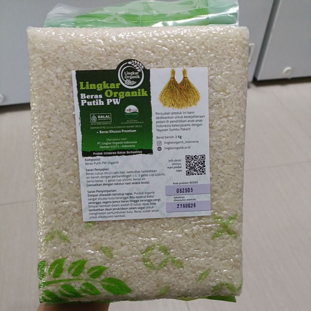 

Beras Pandan Wangi Organik 2kg Lingkar Organik Vacuum