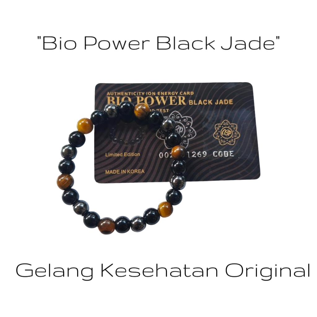 Gelang Kesehatan Bio Power Black Jade Original Korea – Ion Energy Bracelet