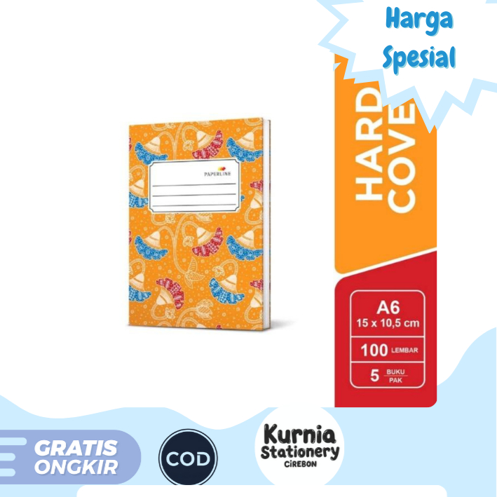 

Paperline Buku Tulis Oktavo A6 Hard Cover 100 Lembar