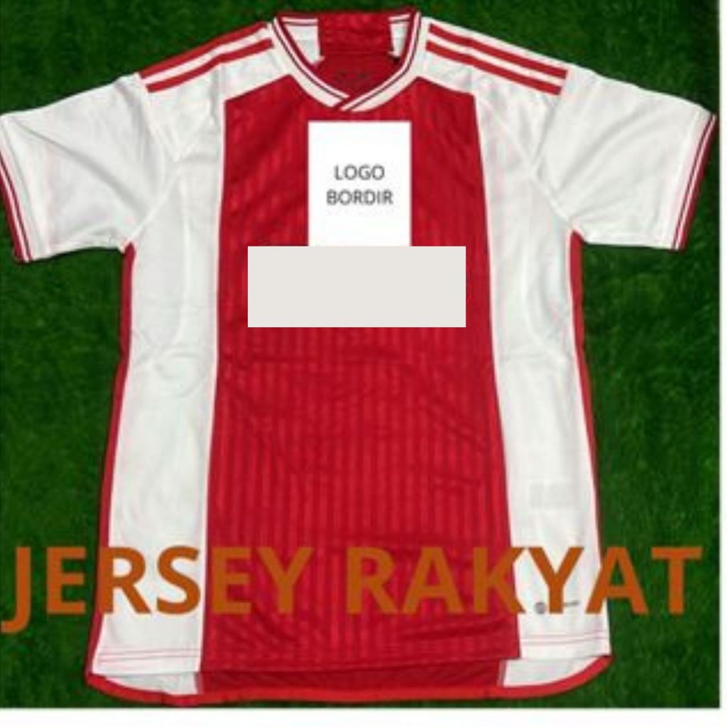 baju bola merah garis putih 2023 2024