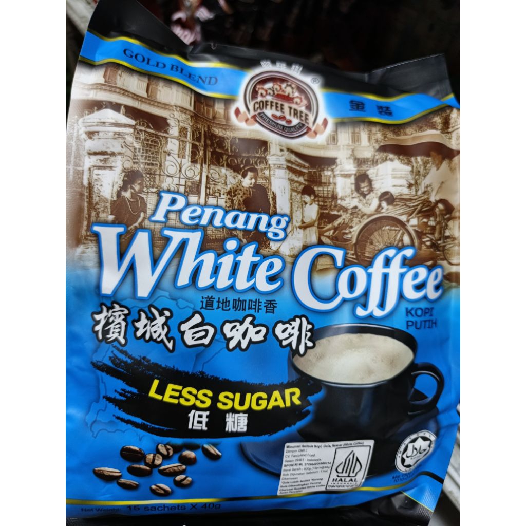

Coffee Tree Penang White Coffee Penang Kopi Putih Less Sugar 15 sachet