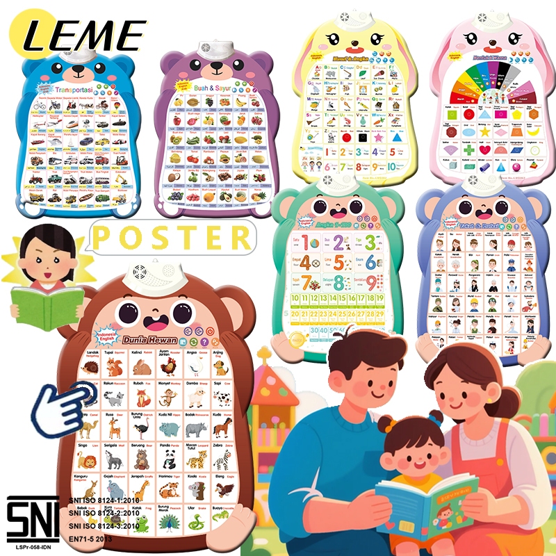 Poster Edukasi Suara Bahasa Indonesia Poster Dinding Edukasi Suara Indonesia Inggris Poster Gantung 