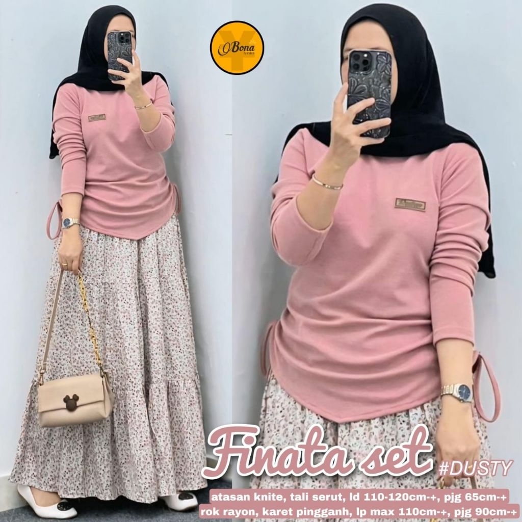 PINATA // VENTE SET // SETELAN KNIT POLOS ROK KATUN // ORI BRAND