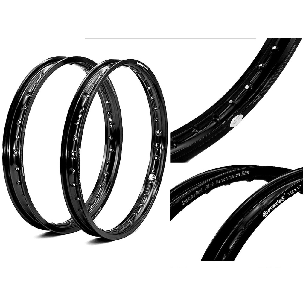 Velg Scarlet Hitam Gilap 160/185 Ring 17 Kualitas Bagus