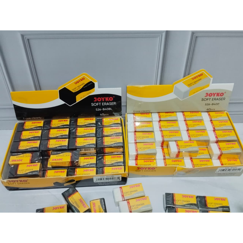 

penghapus kecil joyko40 buah penghapus joyko 526 b40p putih hitam penghapus penghapus