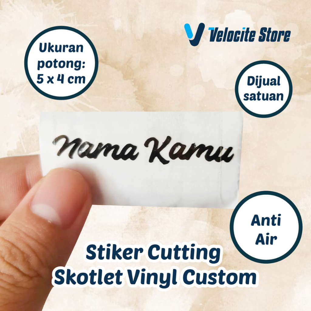 

Stiker Cutting Skotlet Vinyl Custom 5x4 cm (dijual satuan)