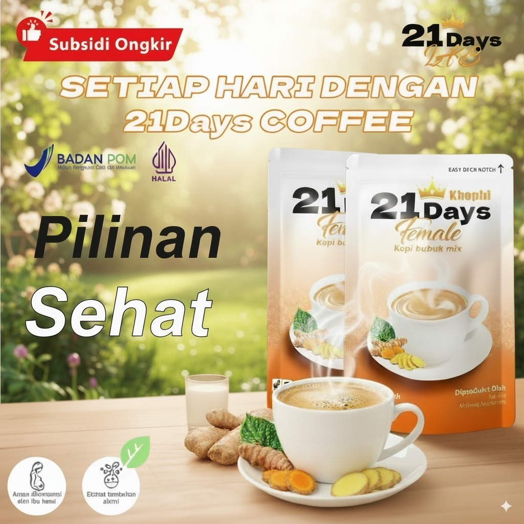 

【21 Days Kopi】21 Days Kopi MinumanHerbal Alami - Kopi Kunyit, Manjakani,Daun Sirih Gula Aren Lezat & Praktis