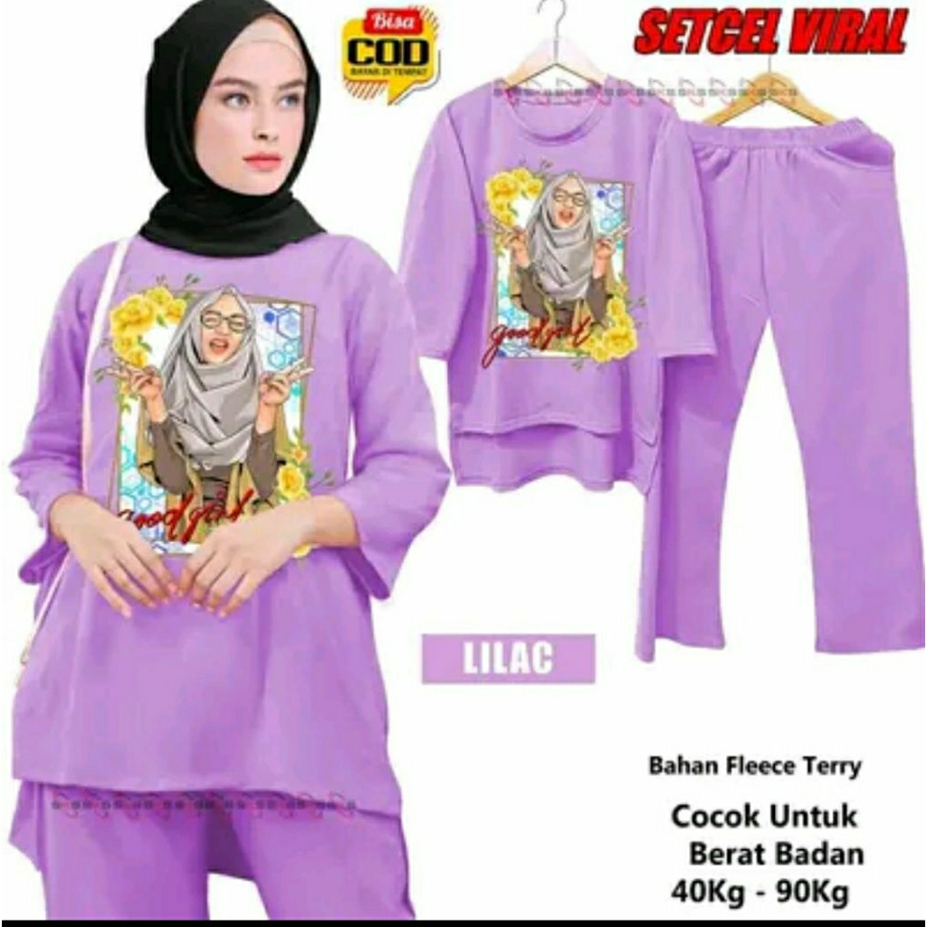 Setelan JUMBO Tunik Dewasa Motif / Setelan Dewasa Viral / Setelan Wanita Hijab