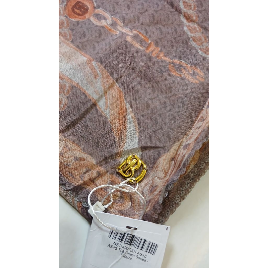 AS IS Warehouse Buttonscarves Chain Etoupe & Black