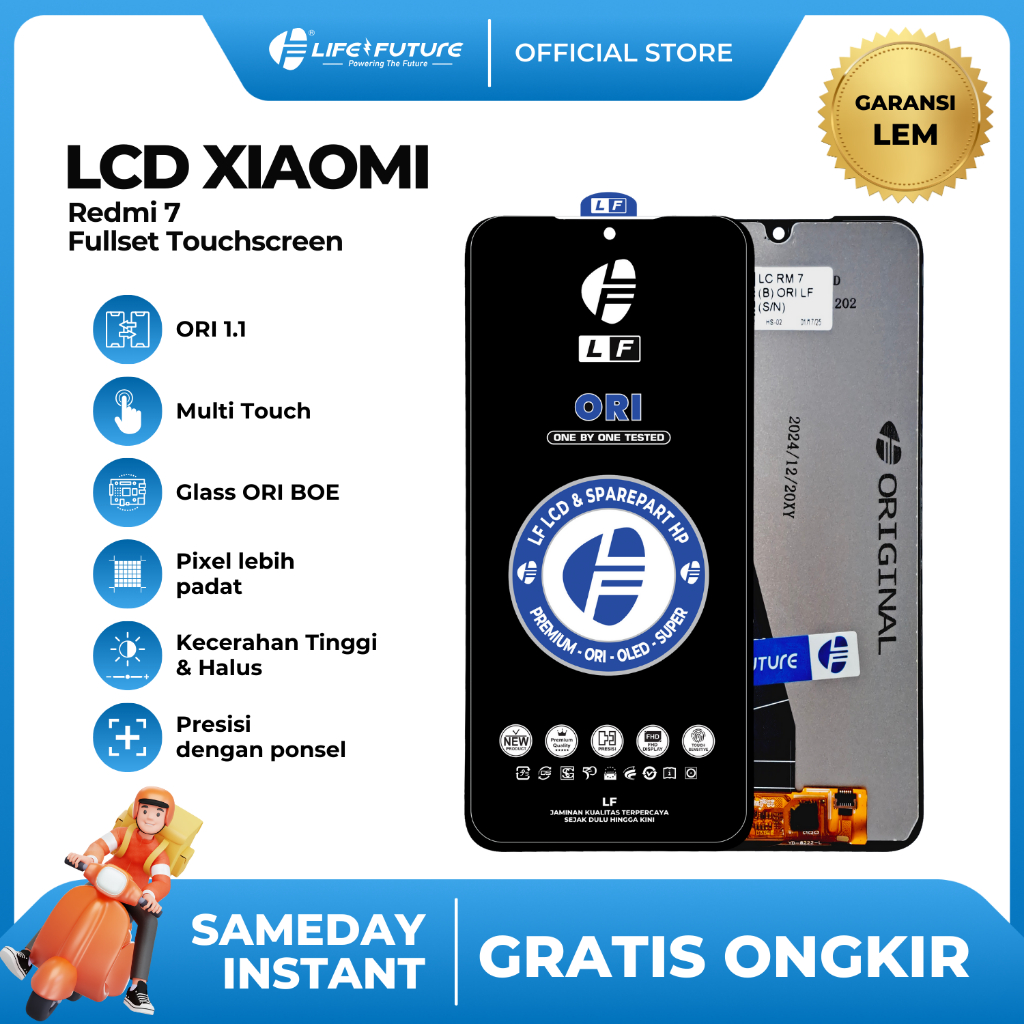 LF - (GARANSI LEM) LCD Xiaomi Redmi 7 Fullset Touchscreen