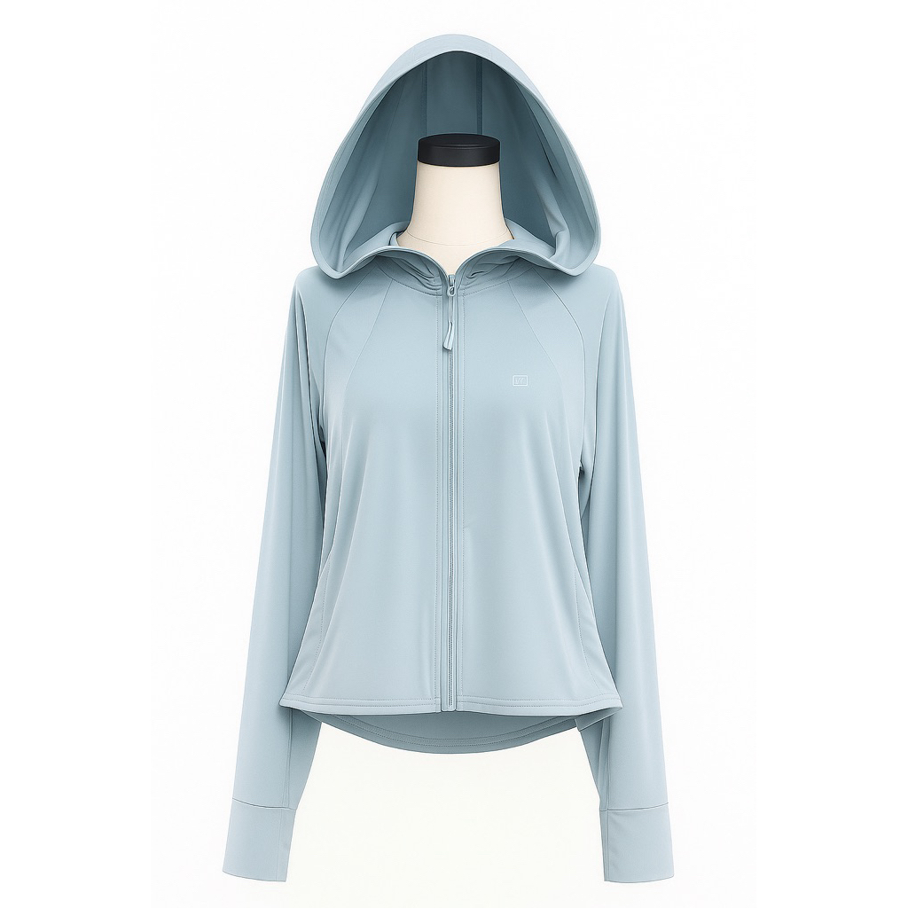 Ry- jaket anti uv lengan panjang premium topi lepas pasang,jaket wanita,jaket olahraga