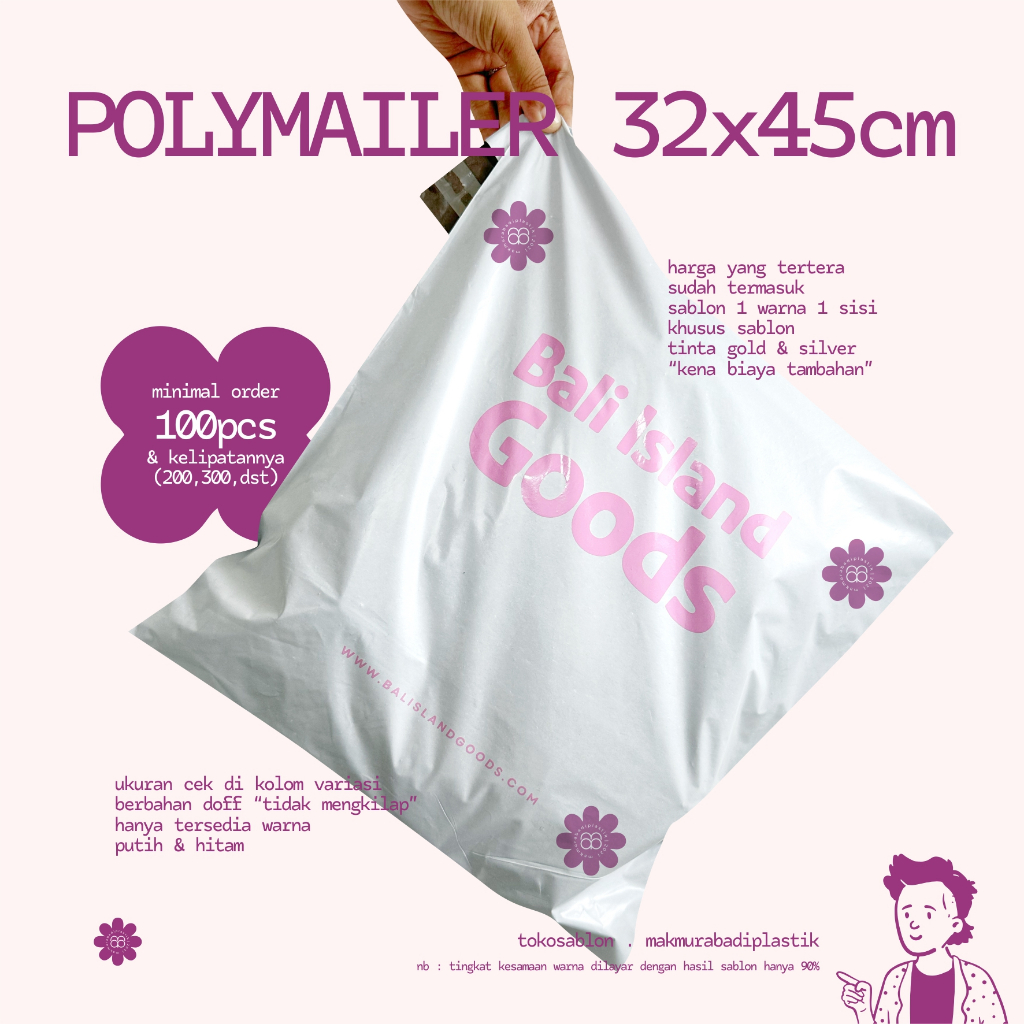 Sablon Plastik Packing Olshop Polymailer 32x45