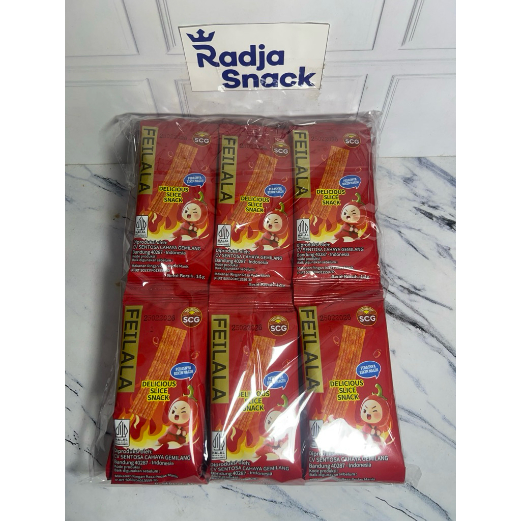 

feilala delicious slice snack spicy snack pedas 14gram 30pcs