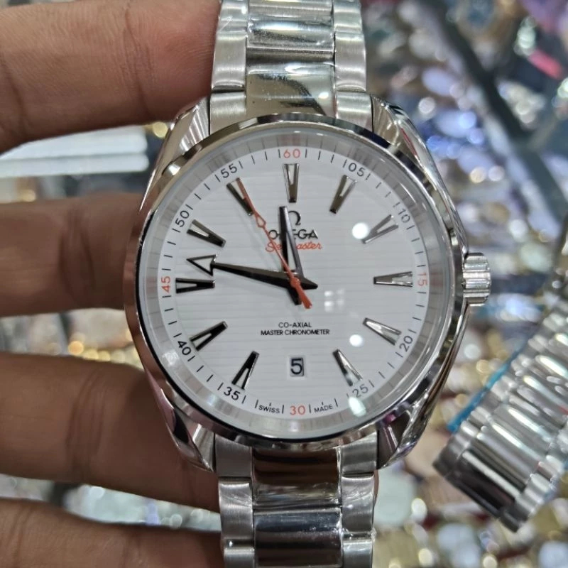 Jam Tangan Pria Ori OmegaSeamaster Aqua Terra White Dial, Jam Tangan Automatic Ori Jpn