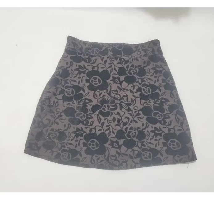 flower velvet brown skort mini skirt shorts rok celana beludru