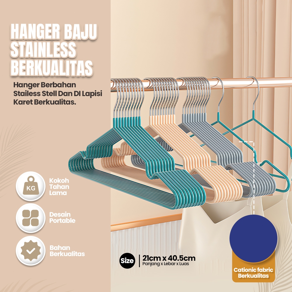 1PCS Gantungan baju berbahan stainless steel untuk menggantung pakaian di rumah untuk mengeringkan p