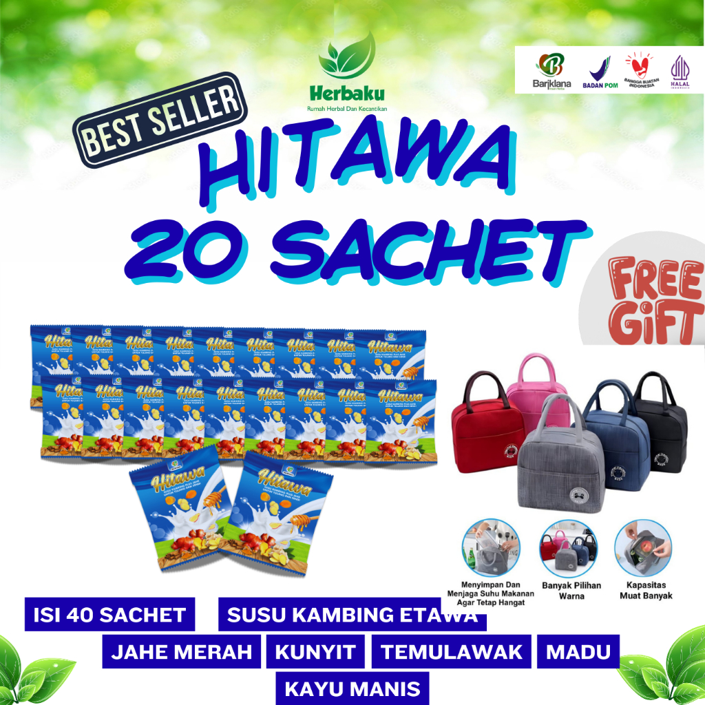 

20 HITAWA SACHET SUSU KAMBING ETAWA JAHE MERAH UNTUK REMATIK ASAM URAT NYERI SENDI - COD READY