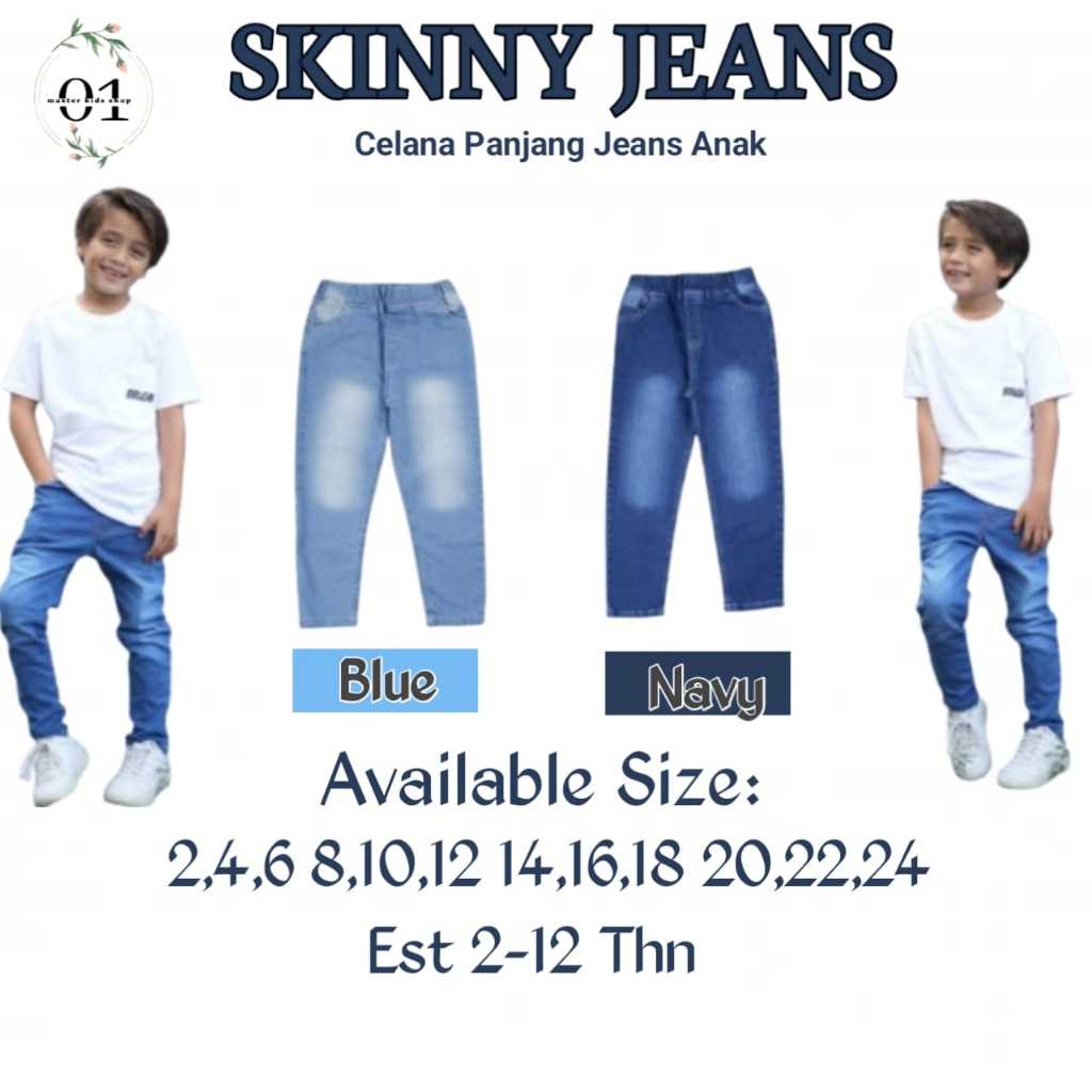 SKINNY UPGRADE Celana Panjang Jeans Anak  Celana Panjang Anak Laki-laki Dan Perempuan 2-12 Tahun