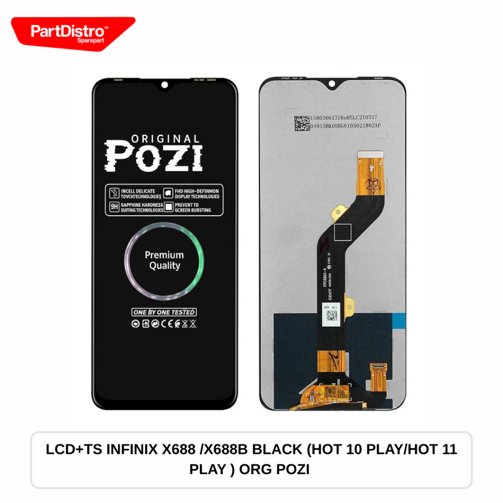 LCD+TS INFINIX X688 /X688B BLACK (HOT 10 PLAY/HOT 11 PLAY ) ORG POZI