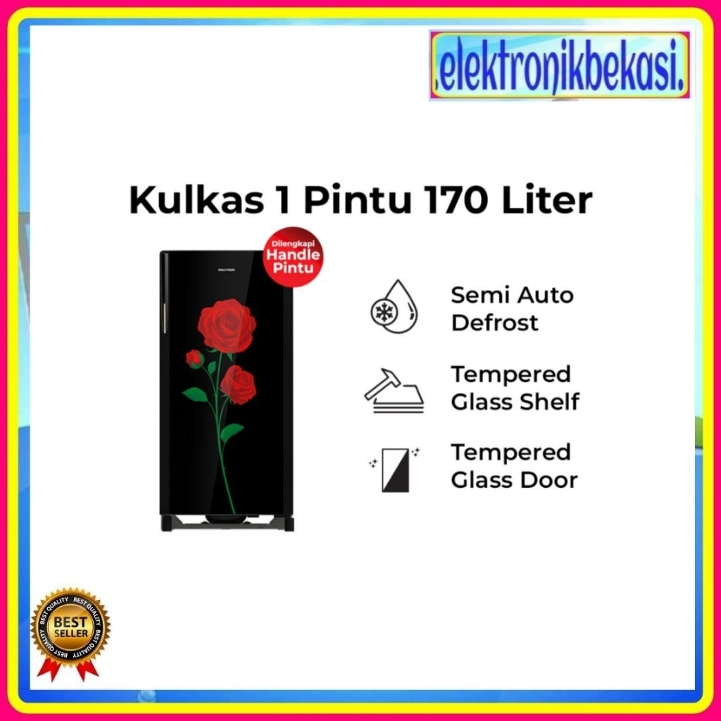 KULKAS POLYTRON PRA 17 DRX / KULKAS POLYTRON 1 PINTU 170 LITER / POLYTRON PRA-17CRX / PRA-17DRX
