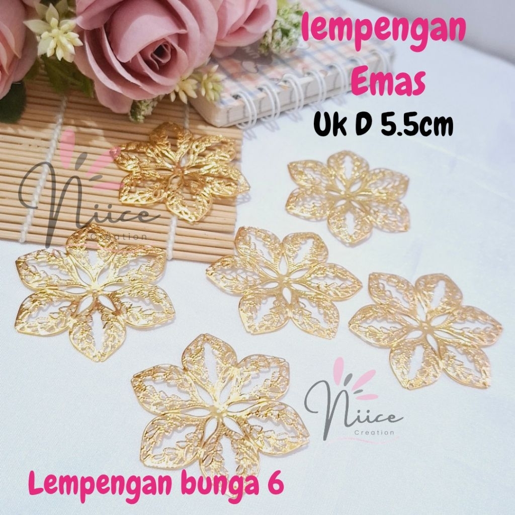 Lempengan Bunga Emas  | lempengan 6 Kelopak | lempengan emas
