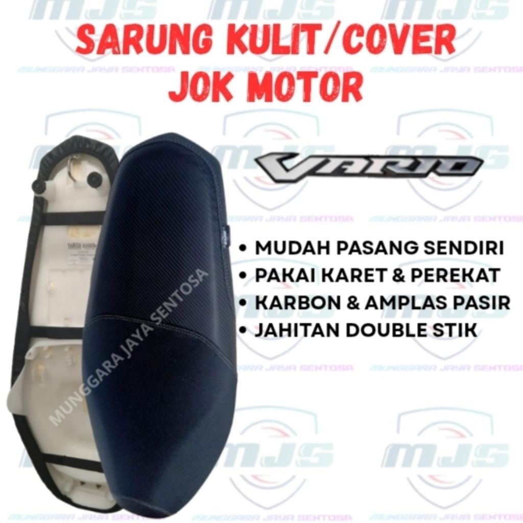 Bluberry02 Sarung Kulit/Cover Jok Motor Vario 110,125,150,Techno, Model Pcx Bahan Import