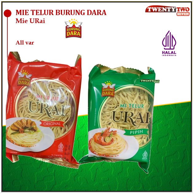 

[6 X]Mie Kering Telur Cap Burung Dara Urai Original Pipih 70gr