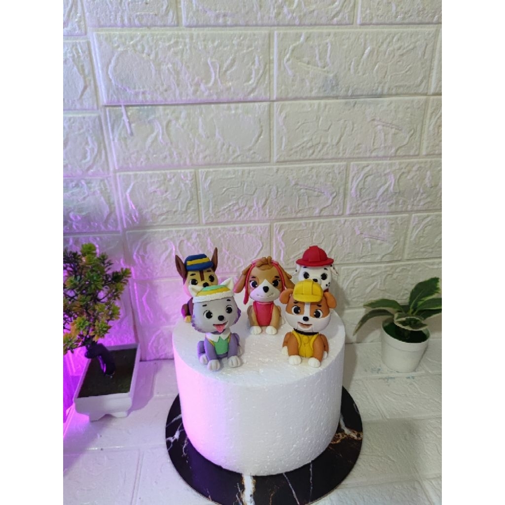 

Paw patrol figurine fondant topper kue ulang tahun