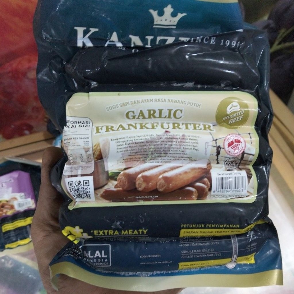 

KANZLER sosis sapi dan ayam rasa bawang putih GARLIC FRANKFURTER