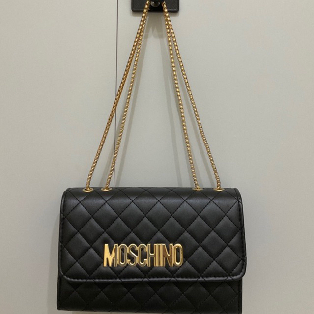 REAL PIC  READY TAS SELEMPANG WANITA WARNA HITAM RANTAI GOLD