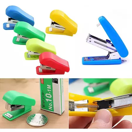 

Mini Staples Set Stapler / Staples Kecil Warna Warni / Stapler Mini Kecil Gratis Isi Ulang Alat Penjepret Kertas Mini Free Refill