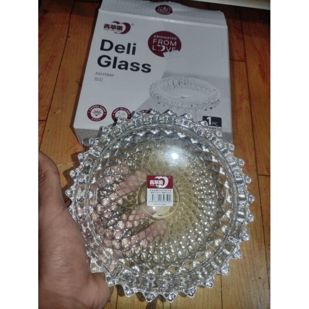 ASBAK KACA ASHTRAY IMPORT | TEMPAT ABU ROKOK | ASBAK MOTIF ASBAK MURAH 170 MM