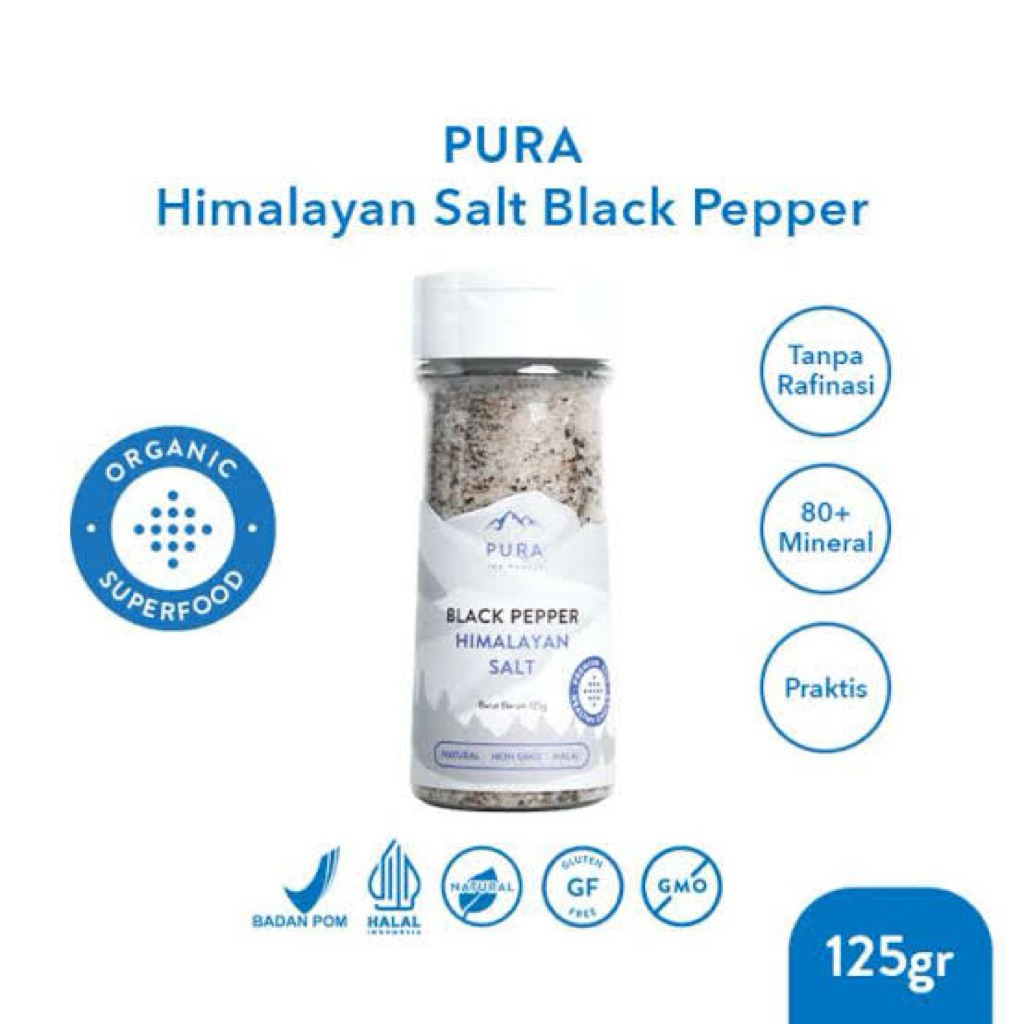 

PURA Black Pepper Himalaya Salt 125 Gram