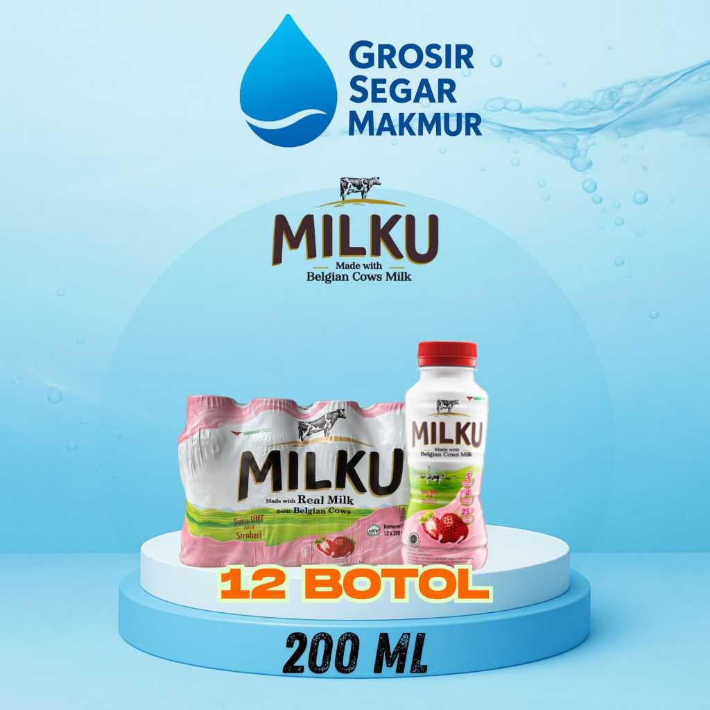 

MILKU STRAWBERRY 200 ml botol ( 1 dus 12 botol )