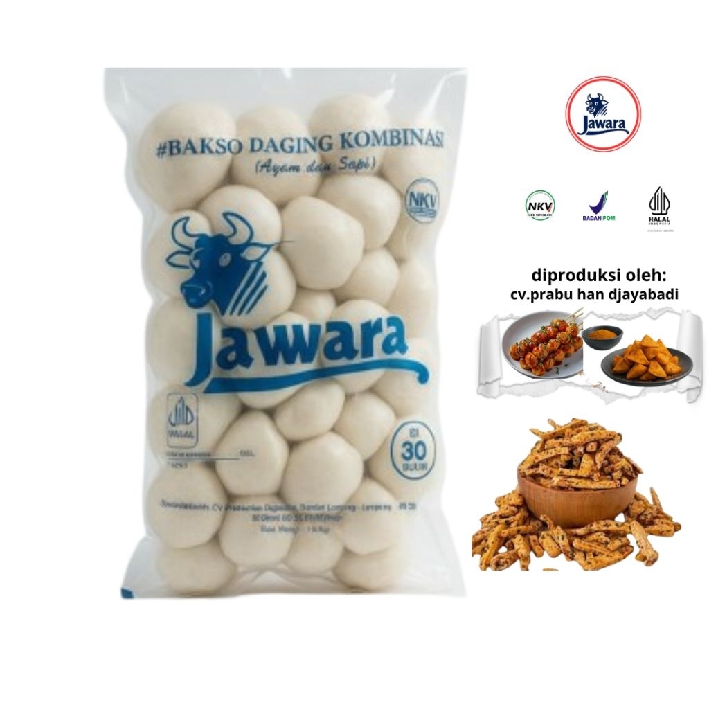 

Bakso Jawara Daging Ayam Dan Sapi Premium Halal Mui Dan Bpom isi 30 Butir