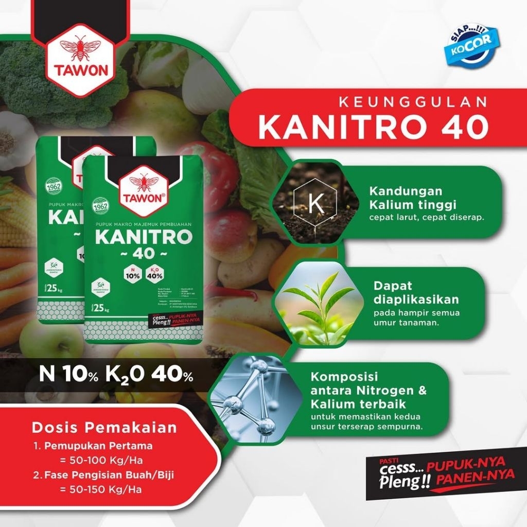 (kno3)KANITRO K: 40 N: 10 Cap Tawon 2kg//5kg